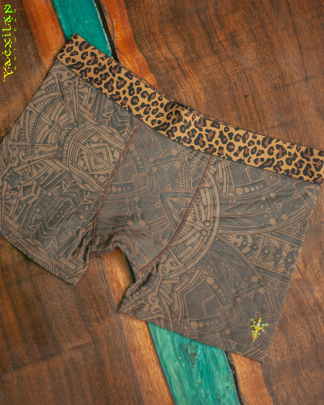 Underwear Men Bamboo Veg Dye Veg Print - Brown POPPYFIELDS Leopard